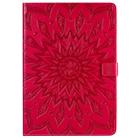 For iPad 10.2 / Pro 10.5 / Air 2019 Pressed Printing Sun Flower Pattern Horizontal Flip Leather Case with Holder & Card Slots & Wallet(Rose Red) - 1