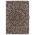 For iPad 10.2 / Pro 10.5 / Air 2019 Pressed Printing Sun Flower Pattern Horizontal Flip Leather Case with Holder & Card Slots & Wallet(Grey) - 1