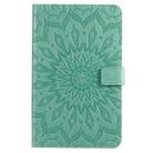 For Galaxy Tab A 8.0 & S Pen (2019) Pressed Printing Sun Flower Pattern Horizontal Flip Leather Case with Holder & Card Slots & Wallet(Green) - 1
