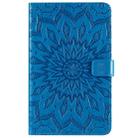 For Galaxy Tab A 8.0 & S Pen (2019) Pressed Printing Sun Flower Pattern Horizontal Flip Leather Case with Holder & Card Slots & Wallet(Blue) - 1