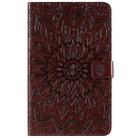 For Galaxy Tab A 8.0 & S Pen (2019) Pressed Printing Sun Flower Pattern Horizontal Flip Leather Case with Holder & Card Slots & Wallet(Brown) - 1