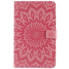 For Galaxy Tab A 8.0 & S Pen (2019) Pressed Printing Sun Flower Pattern Horizontal Flip Leather Case with Holder & Card Slots & Wallet(Pink) - 1
