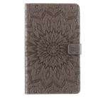 For Galaxy Tab A 8.0 (2019) T295/T290 Pressed Printing Sun Flower Pattern Horizontal Flip Leather Case with Holder & Card Slots & Wallet(Grey) - 1