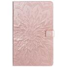 For Galaxy Tab A 10.1 (2019) Pressed Printing Sun Flower Pattern Horizontal Flip Leather Case with Holder & Card Slots & Wallet(Rose Gold) - 1