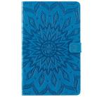 For Galaxy Tab A 10.1 (2019) Pressed Printing Sun Flower Pattern Horizontal Flip Leather Case with Holder & Card Slots & Wallet(Blue) - 1