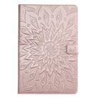 For Galaxy Tab S5e Pressed Printing Sun Flower Pattern Horizontal Flip Leather Case with Holder & Card Slots & Wallet(Rose Gold) - 1