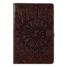 For Galaxy Tab S5e Pressed Printing Sun Flower Pattern Horizontal Flip Leather Case with Holder & Card Slots & Wallet(Brown) - 1