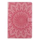 For Galaxy Tab S5e Pressed Printing Sun Flower Pattern Horizontal Flip Leather Case with Holder & Card Slots & Wallet(Pink) - 1