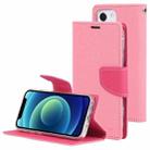 For iPhone 13 mini GOOSPERY FANCY DIARY Cross Pattern Horizontal Flip Leather Case with Holder & Card Slots & Wallet (Pink) - 1