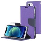 For iPhone 13 mini GOOSPERY FANCY DIARY Cross Pattern Horizontal Flip Leather Case with Holder & Card Slots & Wallet (Purple) - 1