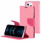 For iPhone 13 Pro GOOSPERY FANCY DIARY Cross Pattern Horizontal Flip Leather Case with Holder & Card Slots & Wallet (Pink) - 1