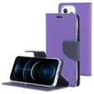 For iPhone 13 Pro GOOSPERY FANCY DIARY Cross Pattern Horizontal Flip Leather Case with Holder & Card Slots & Wallet (Purple) - 1