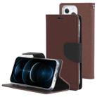 For iPhone 13 Pro GOOSPERY FANCY DIARY Cross Pattern Horizontal Flip Leather Case with Holder & Card Slots & Wallet (Brown) - 1