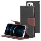 For iPhone 13 Pro Max GOOSPERY FANCY DIARY Cross Pattern Horizontal Flip Leather Case with Holder & Card Slots & Wallet (Black Brown) - 1