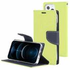 For iPhone 13 Pro Max GOOSPERY FANCY DIARY Cross Pattern Horizontal Flip Leather Case with Holder & Card Slots & Wallet (Green) - 1
