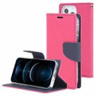 For iPhone 13 Pro Max GOOSPERY FANCY DIARY Cross Pattern Horizontal Flip Leather Case with Holder & Card Slots & Wallet (Rose Red) - 1