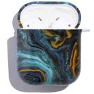 Marble Anti-fall Wireless Earphone PC Protective Case For AirPods 1/2(Blue Black) - 1