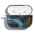 Marble Anti-fall Wireless Earphone PC Protective Case For AirPods Pro(Blue Black) - 1