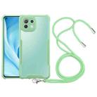 For Xiaomi Mi 11 Lite Acrylic + Color TPU Shockproof Case with Neck Lanyard(Avocado) - 1