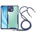 For Xiaomi Mi 11 Lite Acrylic + Color TPU Shockproof Case with Neck Lanyard(Dark Blue) - 1