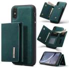 DG.MING M1 Series 3-Fold Multi Card Wallet  Back Cover Shockproof Case with Holder Function For iPhone X(Green) - 1