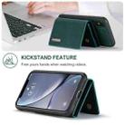 DG.MING M1 Series 3-Fold Multi Card Wallet  Back Cover Shockproof Case with Holder Function For iPhone X(Green) - 3