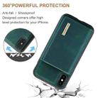 DG.MING M1 Series 3-Fold Multi Card Wallet  Back Cover Shockproof Case with Holder Function For iPhone X(Green) - 4