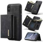 DG.MING M1 Series 3-Fold Multi Card Wallet  Back Cover Shockproof Case with Holder Function For iPhone XS(Black) - 1