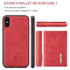 DG.MING M1 Series 3-Fold Multi Card Wallet  Back Cover Shockproof Case with Holder Function For iPhone XS(Red) - 2
