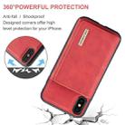 DG.MING M1 Series 3-Fold Multi Card Wallet  Back Cover Shockproof Case with Holder Function For iPhone XS(Red) - 4
