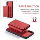 DG.MING M1 Series 3-Fold Multi Card Wallet  Back Cover Shockproof Case with Holder Function For iPhone XS(Red) - 5