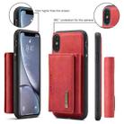 DG.MING M1 Series 3-Fold Multi Card Wallet  Back Cover Shockproof Case with Holder Function For iPhone XS(Red) - 6
