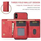 DG.MING M1 Series 3-Fold Multi Card Wallet  Back Cover Shockproof Case with Holder Function For iPhone XS(Red) - 7