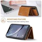 DG.MING M1 Series 3-Fold Multi Card Wallet  Back Cover Shockproof Case with Holder Function For iPhone XS Max(Brown) - 3