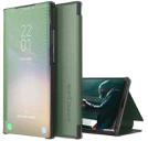 For Xiaomi Redmi Note 9 Pro Carbon Fiber Texture View Time Horizontal Flip Leather Case with Holder & Touch Call Display ID(Green) - 1