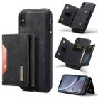 DG.MING M2 Series 3-Fold Multi Card Bag Back Cover Shockproof Case with Wallet & Holder Function For iPhone X(Black) - 1