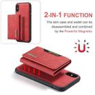 DG.MING M2 Series 3-Fold Multi Card Bag Back Cover Shockproof Case with Wallet & Holder Function For iPhone X(Red) - 5