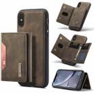 DG.MING M2 Series 3-Fold Multi Card Bag Back Cover Shockproof Case with Wallet & Holder Function For iPhone XS(Coffee) - 1