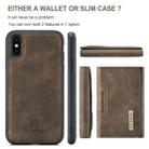 DG.MING M2 Series 3-Fold Multi Card Bag Back Cover Shockproof Case with Wallet & Holder Function For iPhone XS(Coffee) - 2