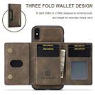 DG.MING M2 Series 3-Fold Multi Card Bag Back Cover Shockproof Case with Wallet & Holder Function For iPhone XS(Coffee) - 7