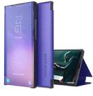 For Samsung Galaxy S9 Carbon Fiber Texture View Time Horizontal Flip Leather Case with Holder & Touch Call Display ID(Blue) - 1