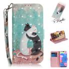 For Huawei Nova 5i Pro/Mate 30 Lite 3D Colored Drawing Horizontal Flip PU Leather Case with Holder & Card Slots & Wallet(Black White Cat) - 1