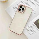 Three Sections Electroplating TPU Protective Case For iPhone 13 mini(Pink) - 1