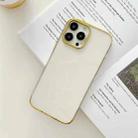 Three Sections Electroplating TPU Protective Case For iPhone 13(Gold) - 1