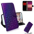 For Sony Xperia 5 Solid Color Colorful Magnetic Buckle Horizontal Flip PU Leather Case with Holder & Card Slots & Wallet & Lanyard(Purple) - 1