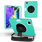 For iPad Pro 11 2020 / Air 10.9 2020 360 Degree Rotation Turntable Robot Shockproof TPU + PC Protective Tablet Case with Holder & Hand Grip Strap & Shoulder Strap(Light Blue+Sky Blue) - 1
