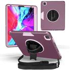 For iPad Pro 12.9 2021 / 2020 / 2018 360 Degree Rotation Turntable Robot Shockproof TPU + PC Protective Tablet Case with Holder & Hand Grip Strap & Shoulder Strap(Purple+Light Purple) - 1