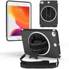 For iPad mini 6 360 Degree Rotation Turntable Robot Shockproof TPU + PC Protective Tablet Case with Holder & Hand Grip Strap & Shoulder Strap(Black White) - 1