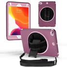 For iPad mini 6 360 Degree Rotation Turntable Robot Shockproof TPU + PC Protective Tablet Case with Holder & Hand Grip Strap & Shoulder Strap(Purple+Light Purple) - 1