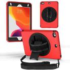 For iPad mini 6 360 Degree Rotation Turntable Robot Shockproof TPU + PC Protective Tablet Case with Holder & Hand Grip Strap & Shoulder Strap(Red Black) - 1